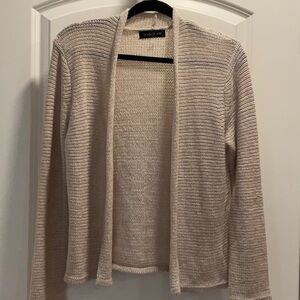 august silk tan knit cardigan, women's large